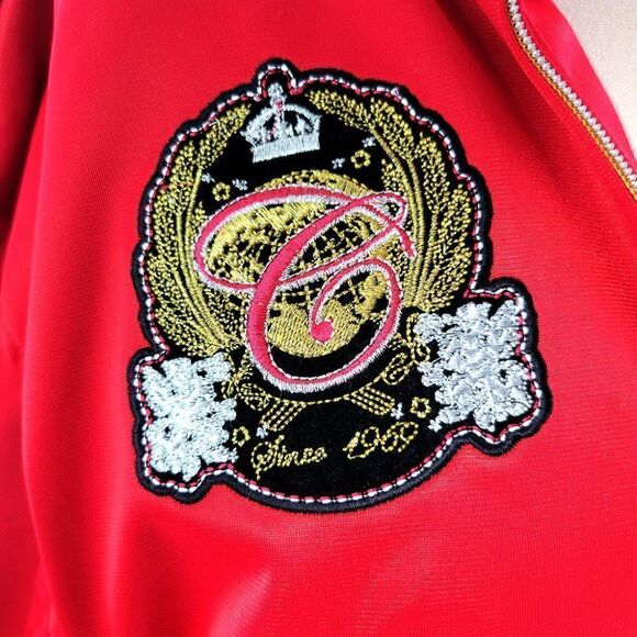 Coogi mens red basketball Harrington full zip embellished jacket - Picture 4 of 5